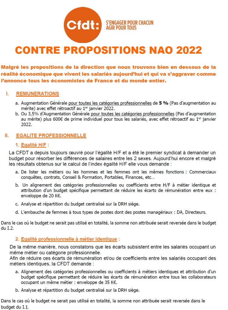 NAO 2022: Nos contre-propositions