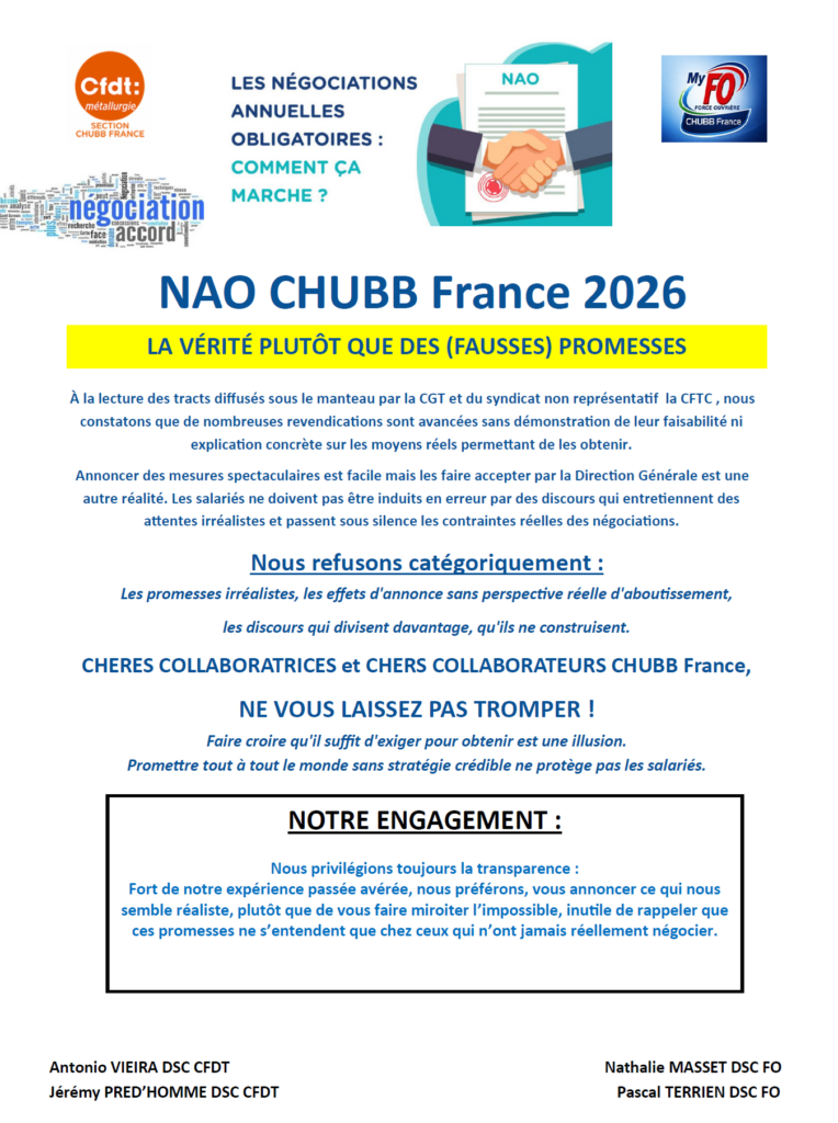 Tract CFDT-FO : La vérité plutôt que des (fausses) promesses