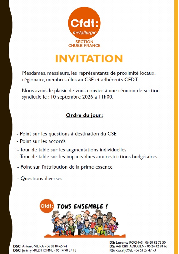 Réunion de section septembre 2026